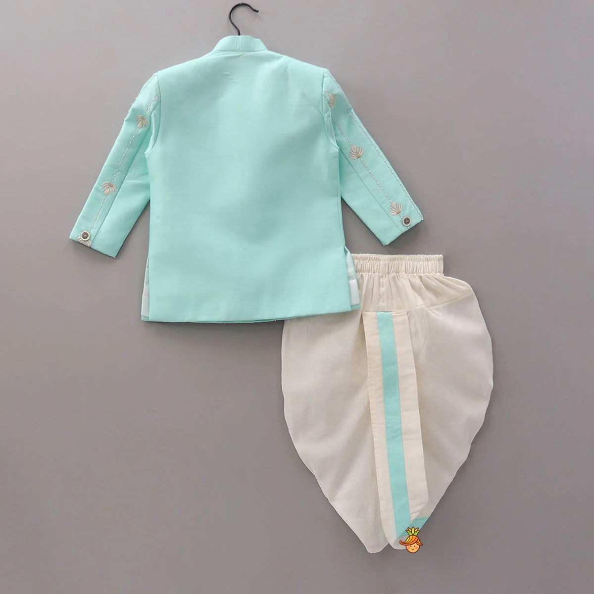 Thread Embroidered Sherwani And Dhoti - Image 2