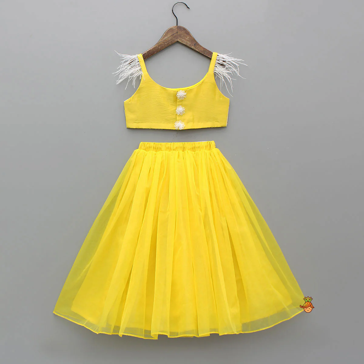 Thread Embroidered Strappy Crop Top And Lehenga - Image 2