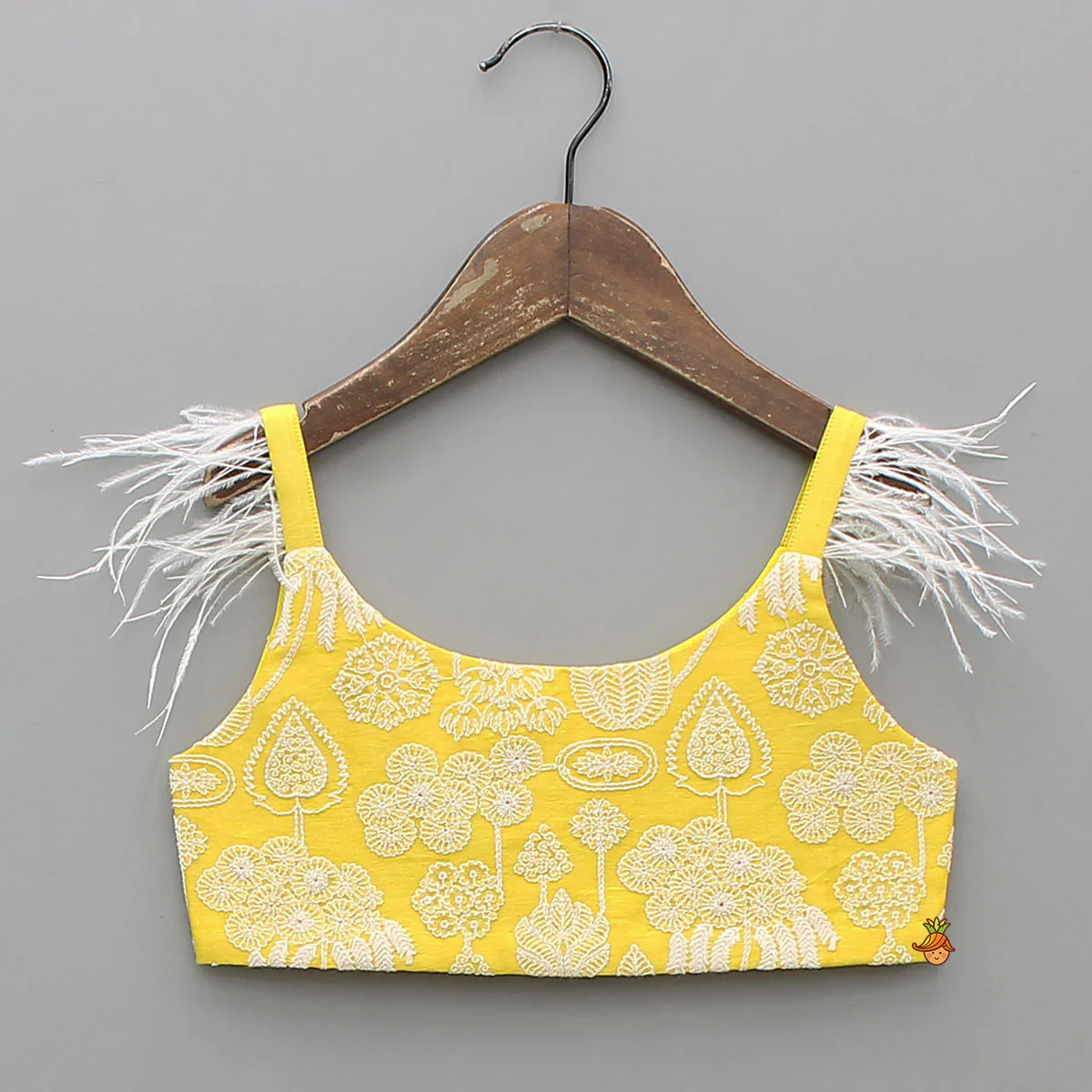 Thread Embroidered Strappy Crop Top And Lehenga - Image 3