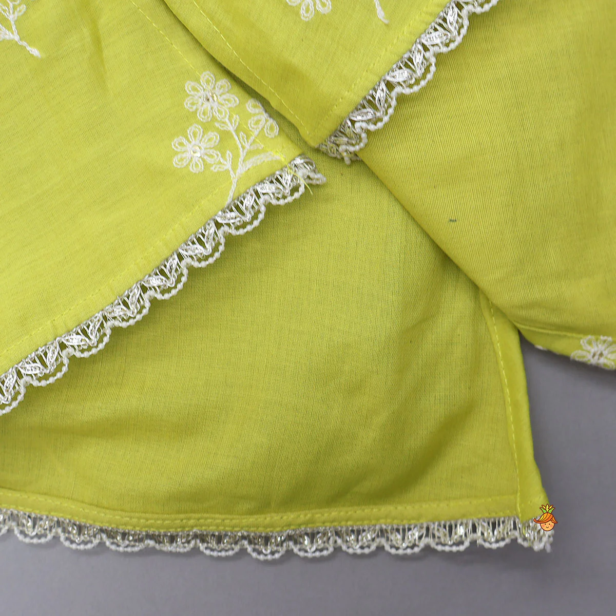 Thread Floral Embroidered Top And Ruffle Hem Palazzo - Image 5