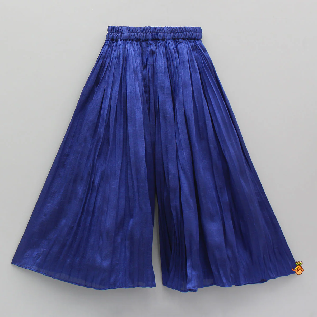 Tissue Pleated Shiny Blue Top And Palazzo - Image 4