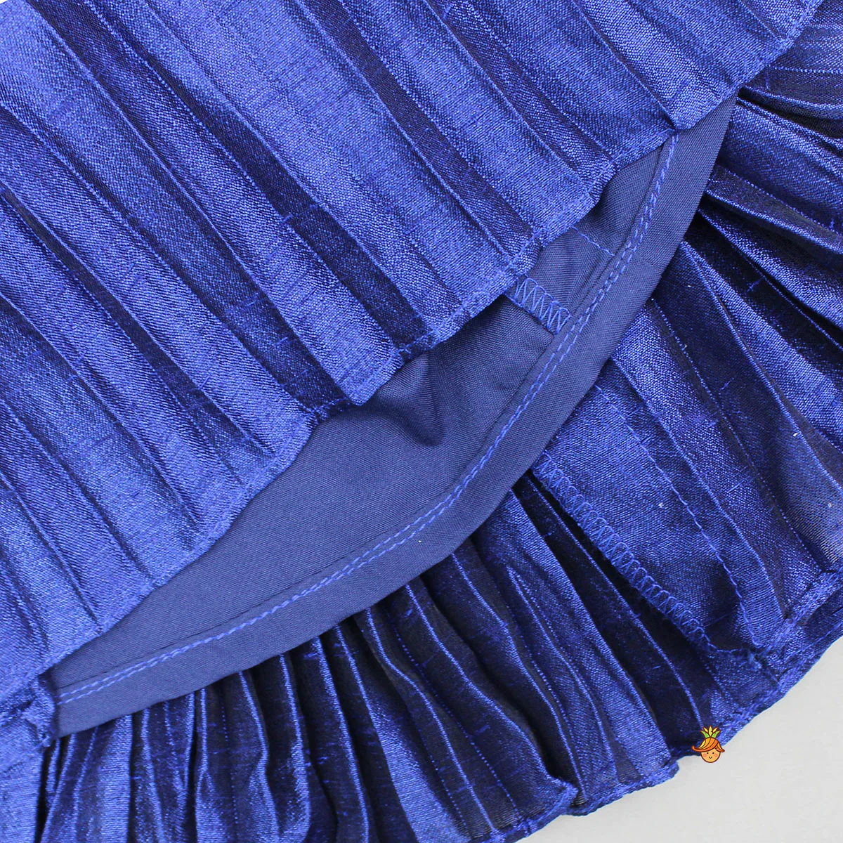 Tissue Pleated Shiny Blue Top And Palazzo - Image 5