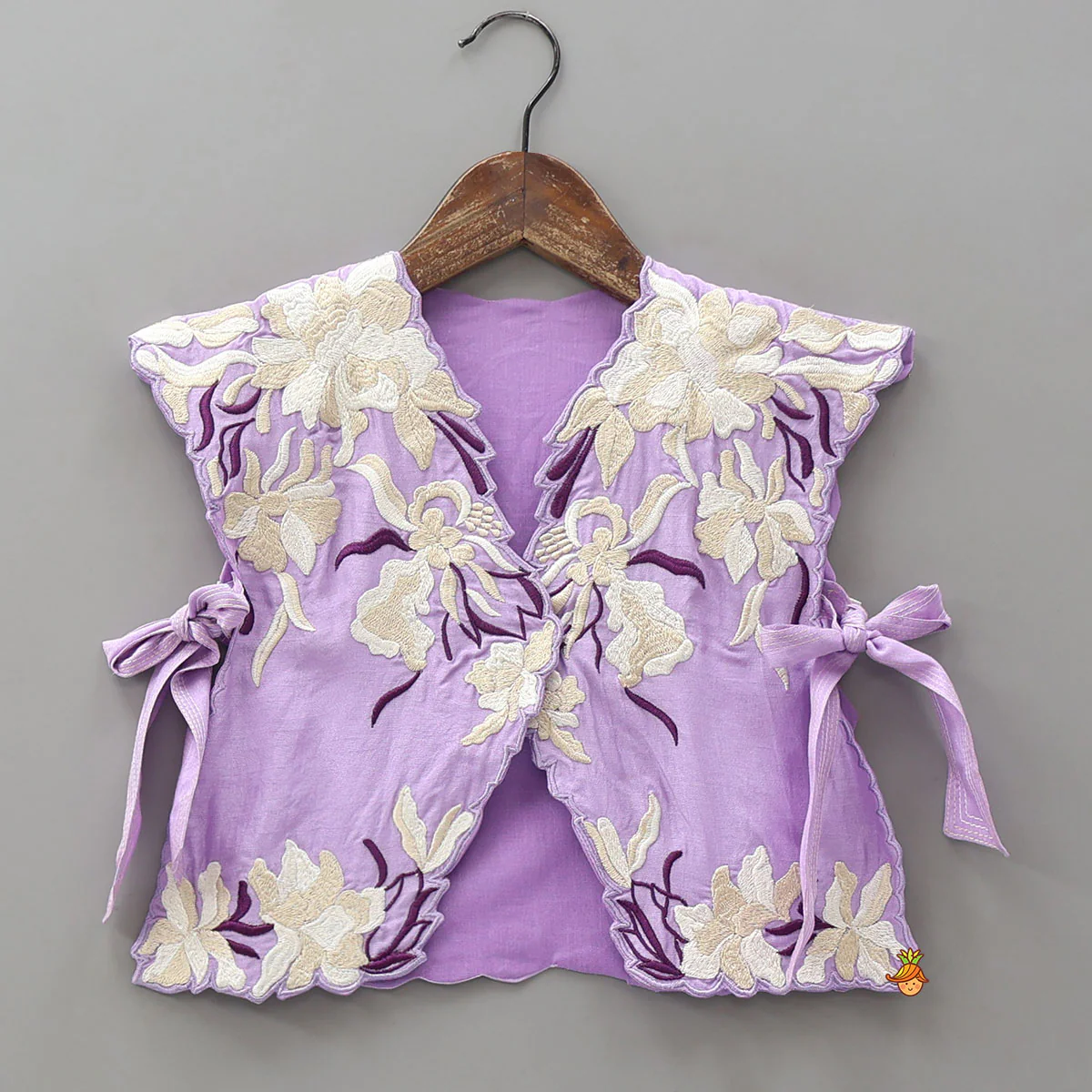 Top With Embroidered Side-Open Cape And Palazzo - Image 6
