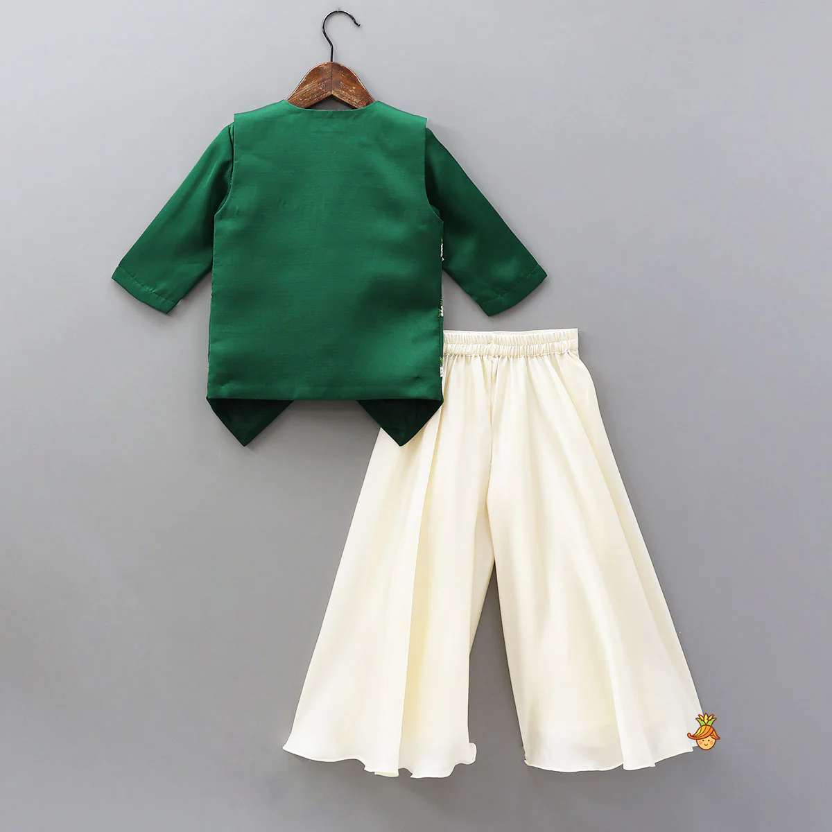 Top With Stylish Hem Jacket And Palazzo - Image 2