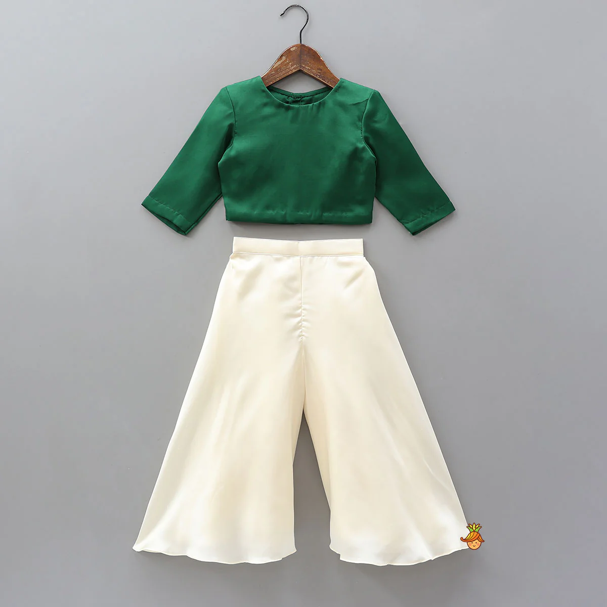 Top With Stylish Hem Jacket And Palazzo - Image 3