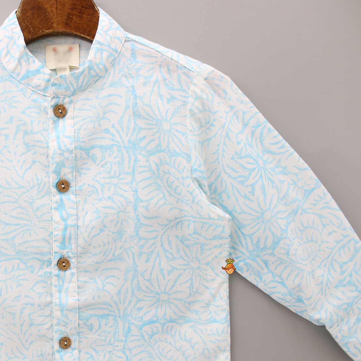 Tropical Hand Block Leaves Printed Shirt - Image 3