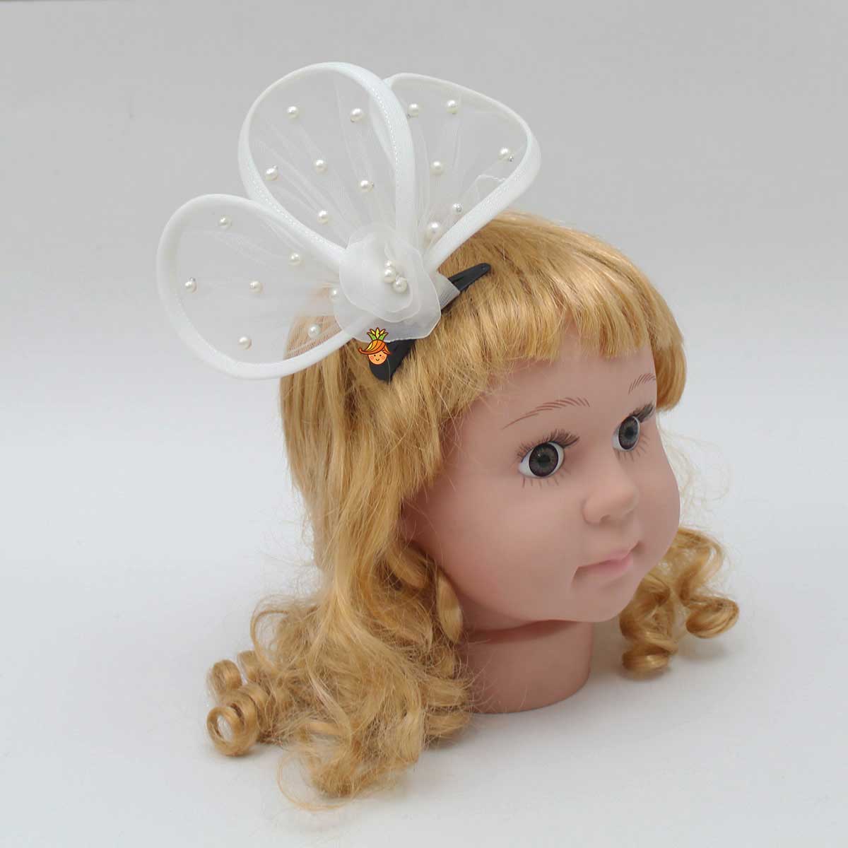 Twisted White Net Hair Clip - Image 3