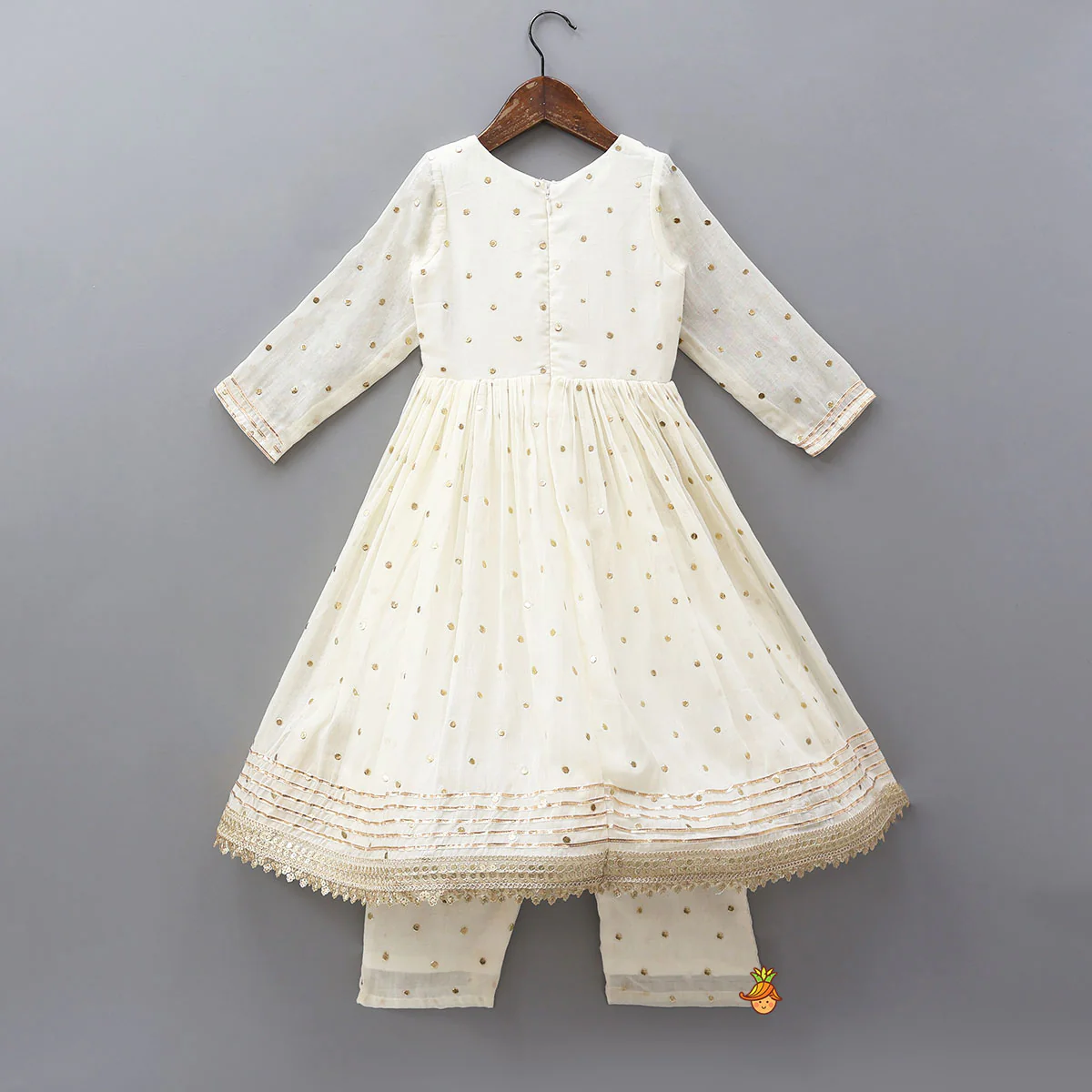 V-Neck Angarkha-Style Anarkali With Pant And Matching Dupatta - Image 2