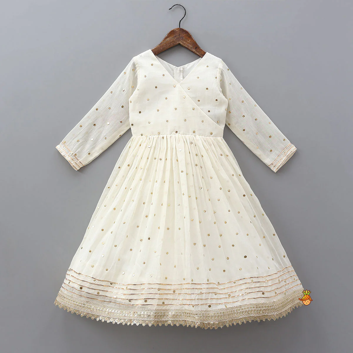 V-Neck Angarkha-Style Anarkali With Pant And Matching Dupatta - Image 4