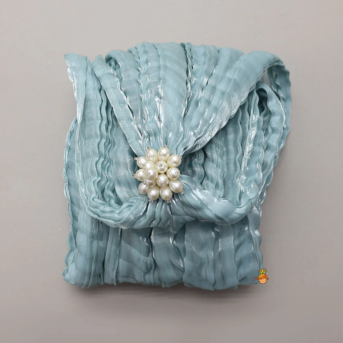 Velvet Cold-Shoulder Kurti With Shiny Sharara And Matching Dupatta - Image 7