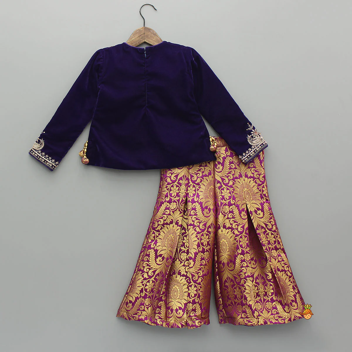 Velvet Top With Brocade Palazzo - Image 2
