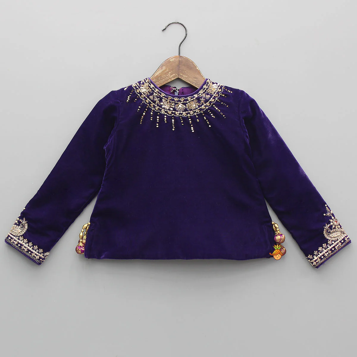 Velvet Top With Brocade Palazzo - Image 3
