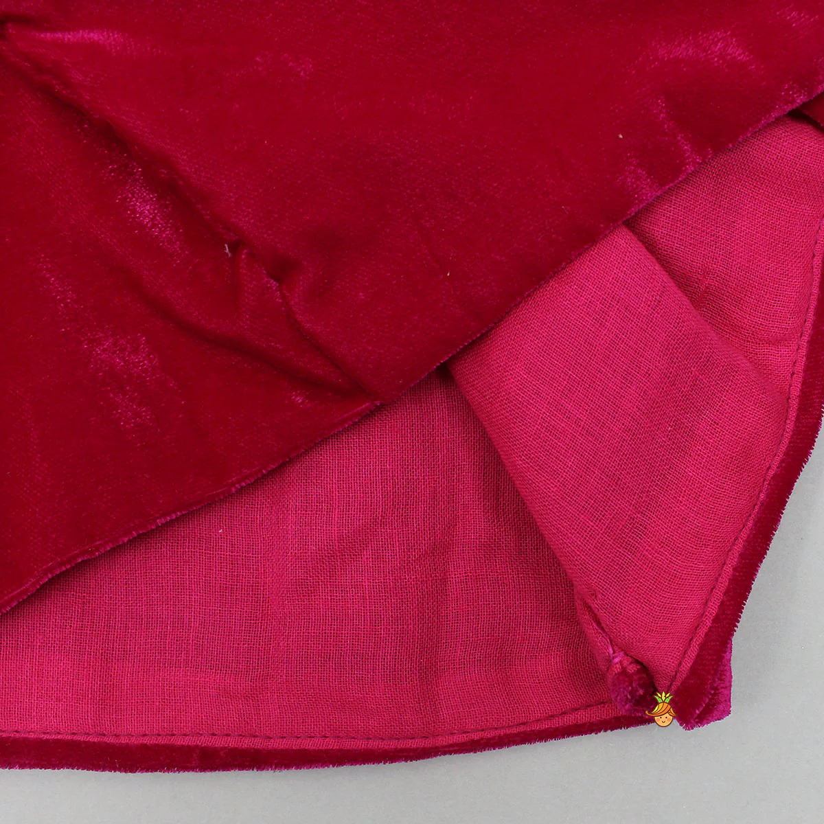 Velvet Top With Zari-Embroidered Lehenga And Attached Dupatta - Image 4
