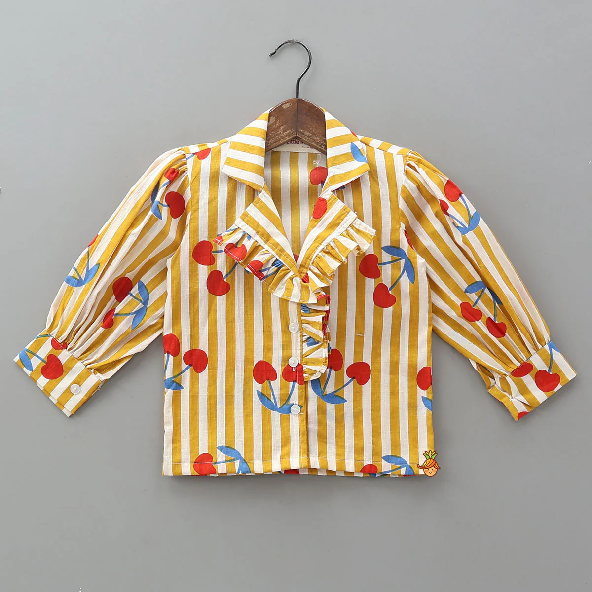 Vertical Striped Frilly Top And Pyjama - Image 3