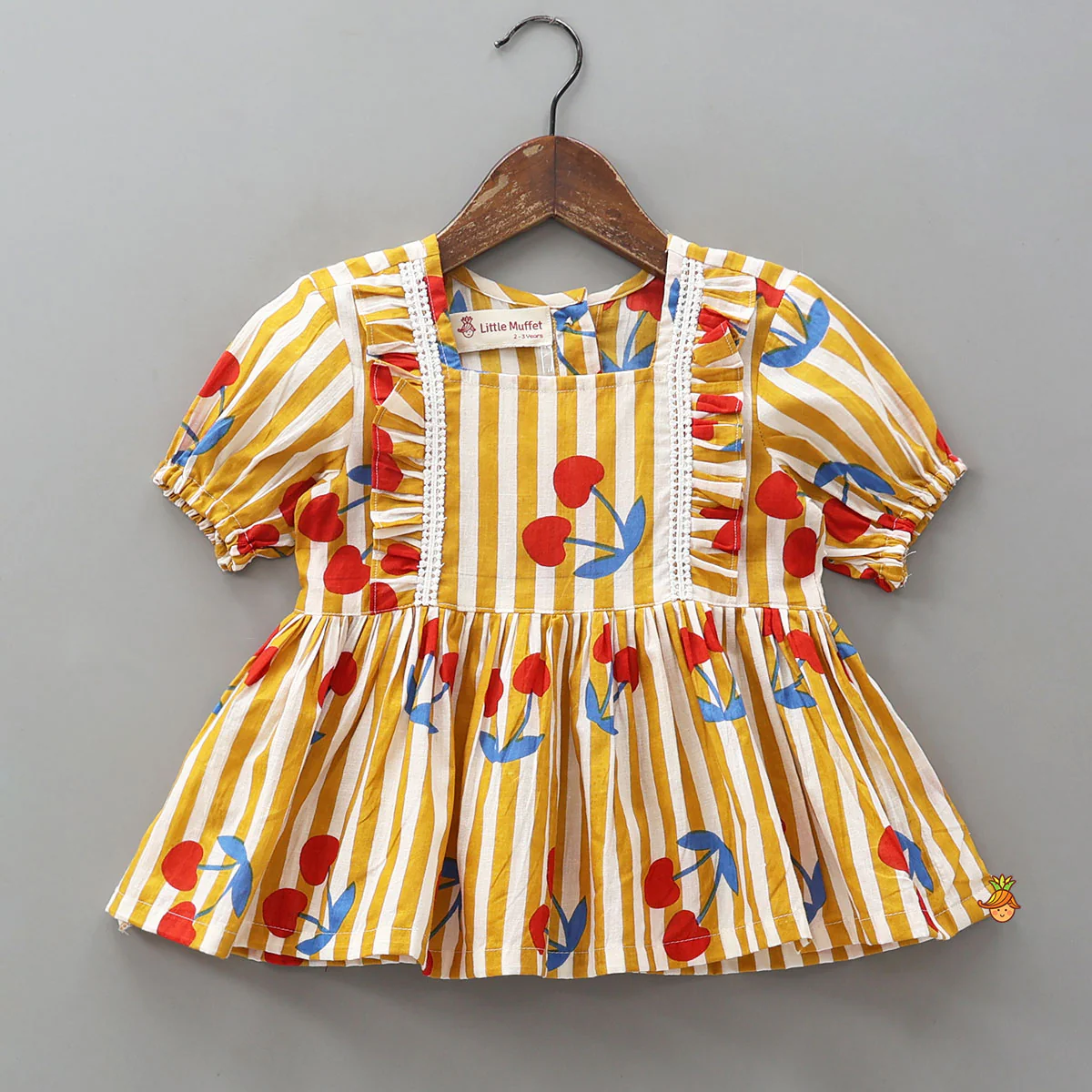 Vertical Striped Frilly Top And Shorts - Image 3