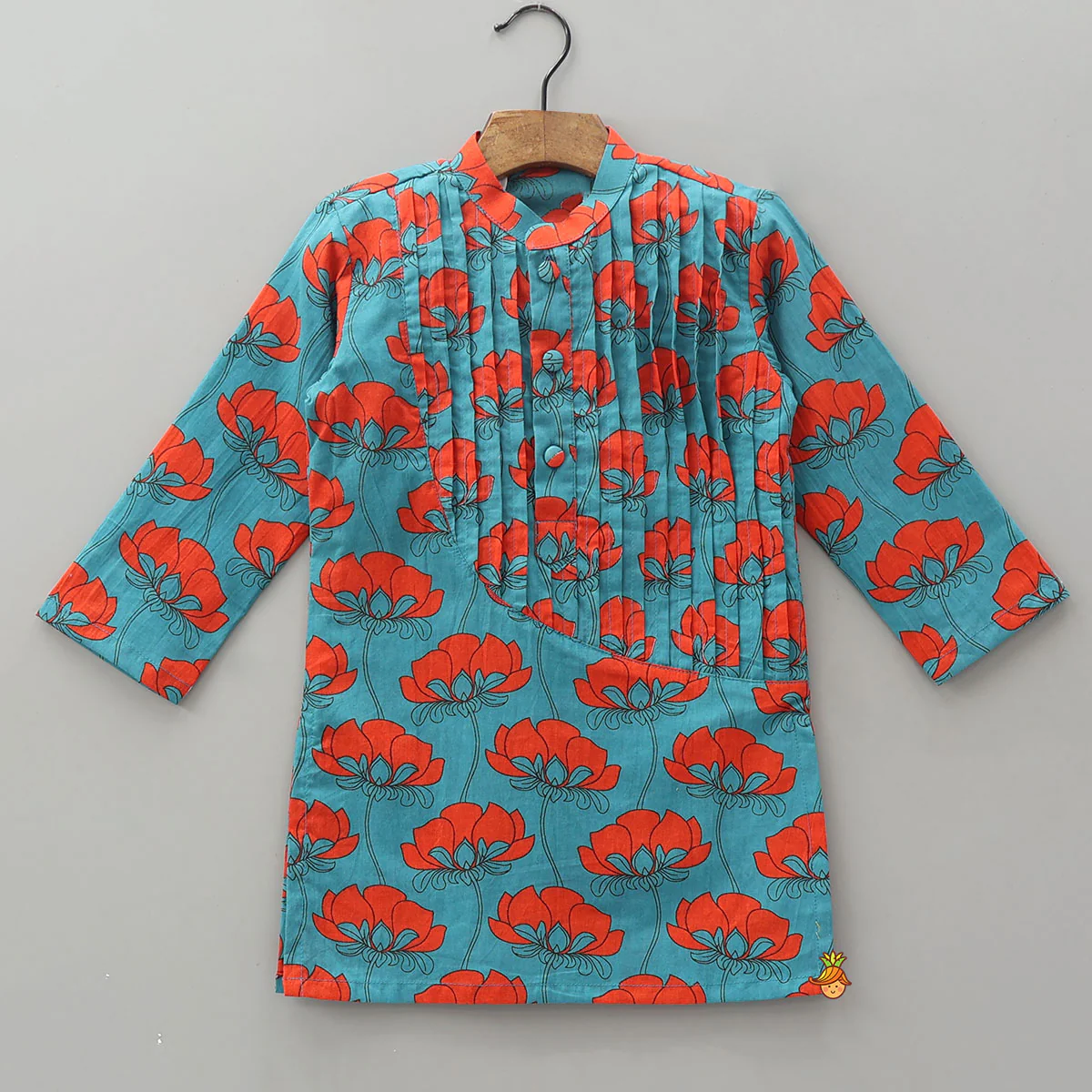 Vibrant Floral Printed Kurta With Pyjama - Image 3