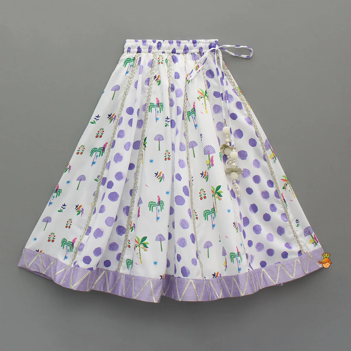 Watery Polka Dots Top With Matching Lehenga And Dupatta - Image 5