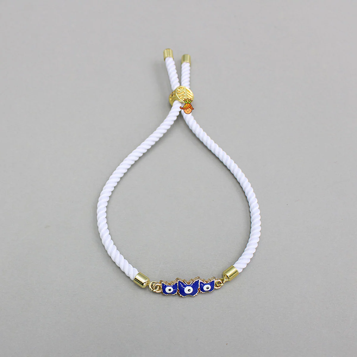 White Adjustable Rope String Rakhi
