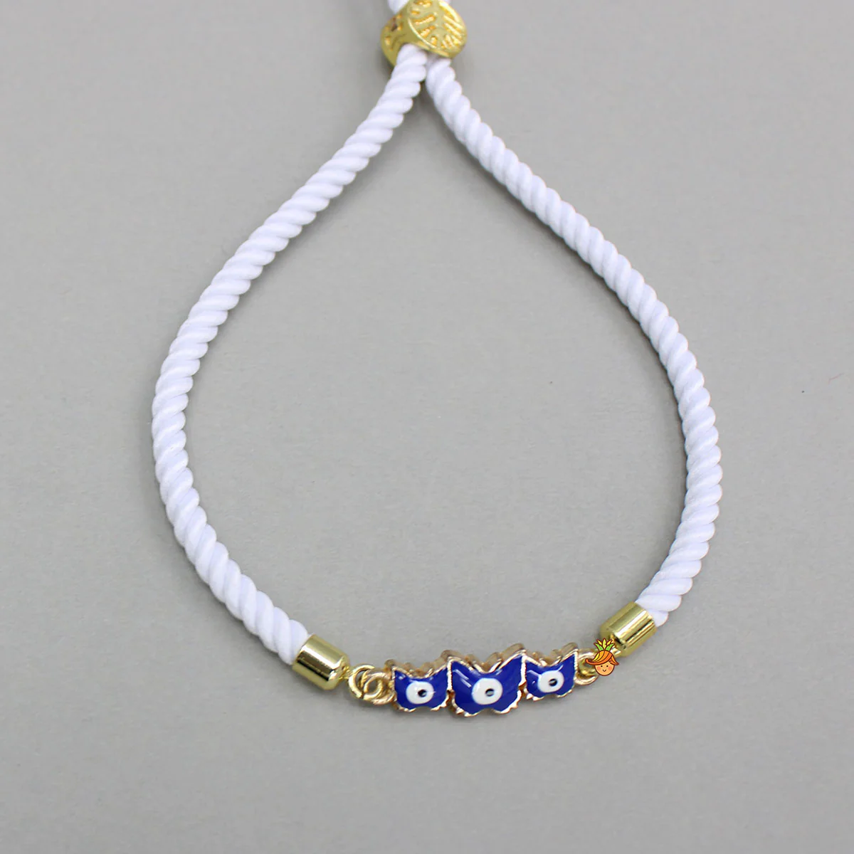 White Adjustable Rope String Rakhi - Image 3