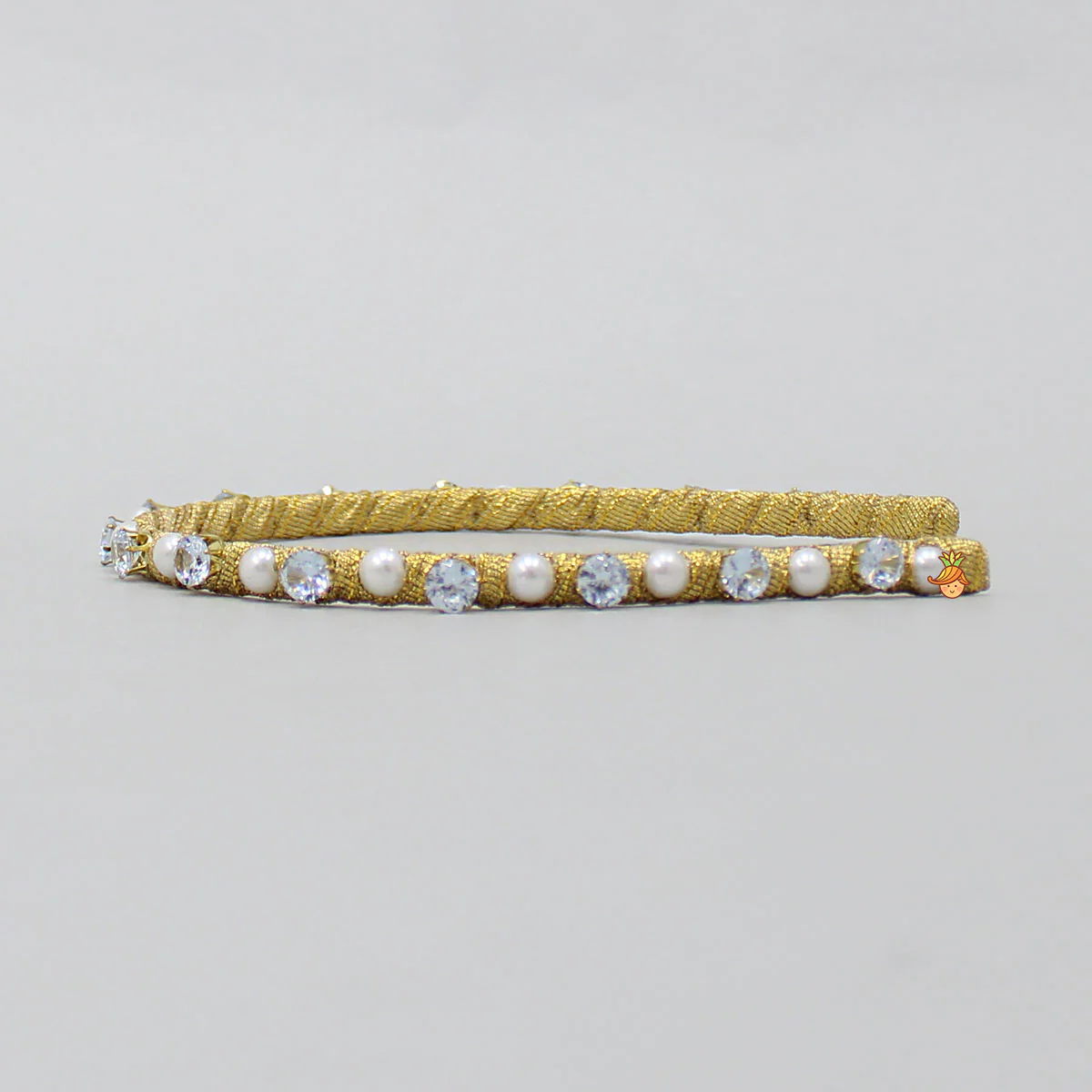 White Stones Adorned Pearly Hair Band