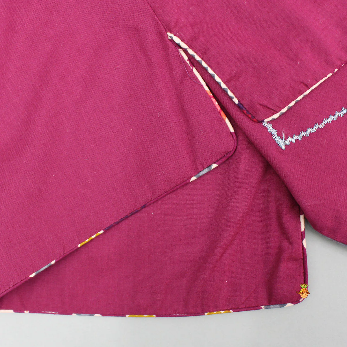 Wine Patola Printed Kurta With Front Open Jacket And Pyjama - Image 10