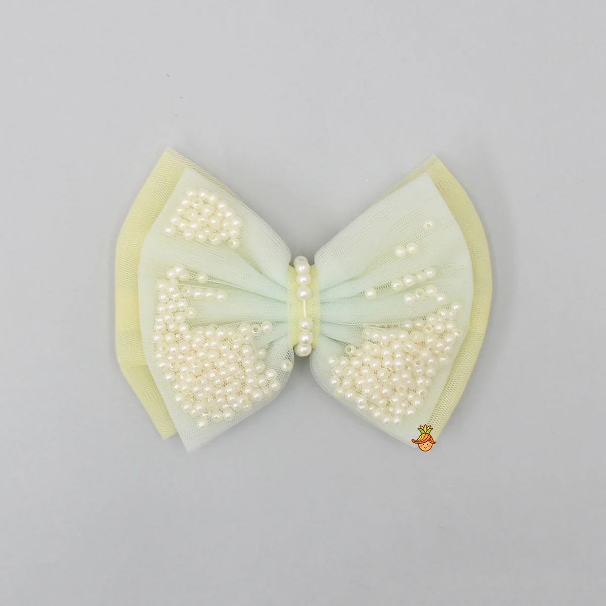 Yellow And Blue Net Dual Bowie Hair Clip