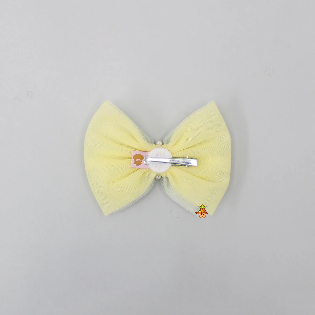 Yellow And Blue Net Dual Bowie Hair Clip - Image 2