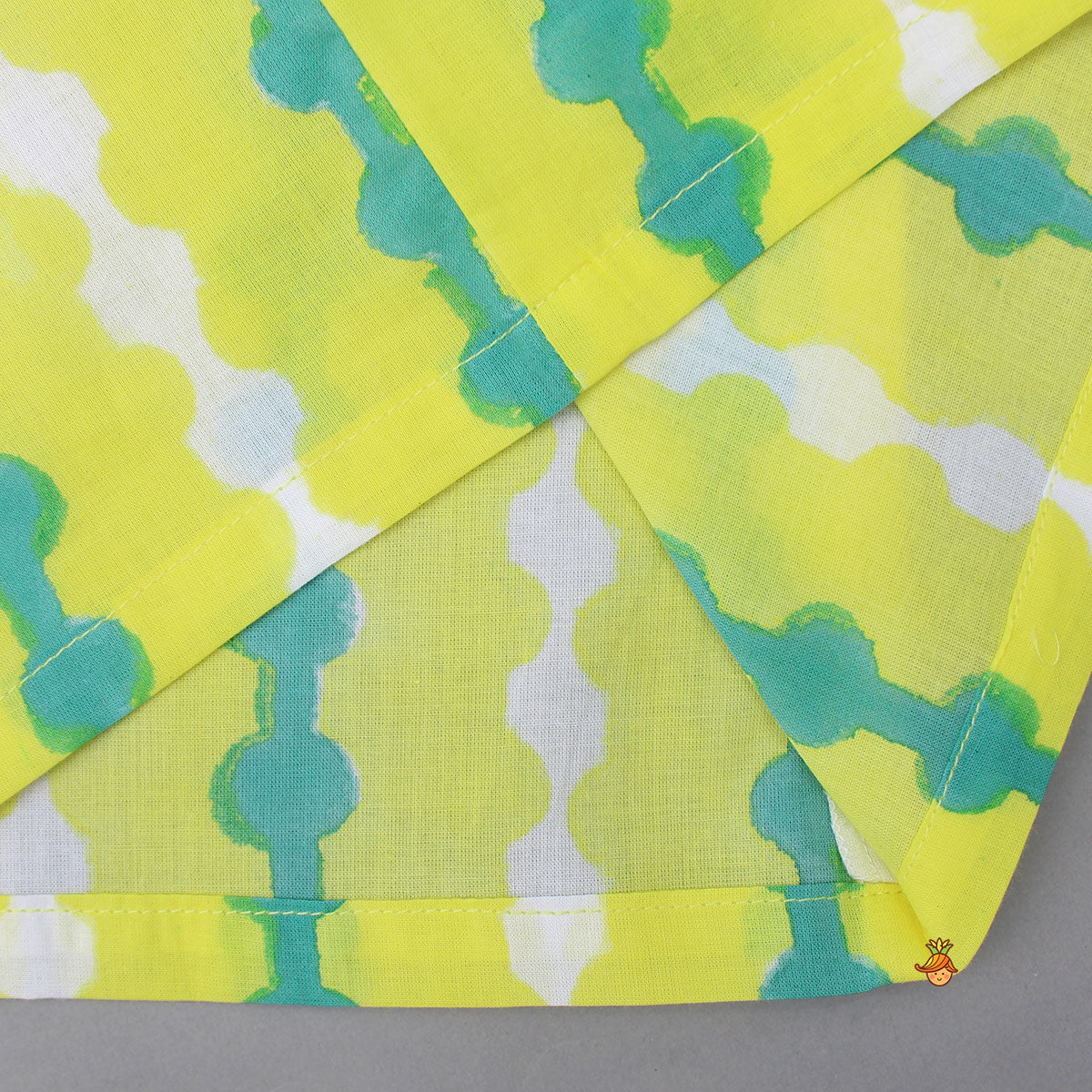 Yellow And Green Cotton Printed Sleepwear Set - Image 5