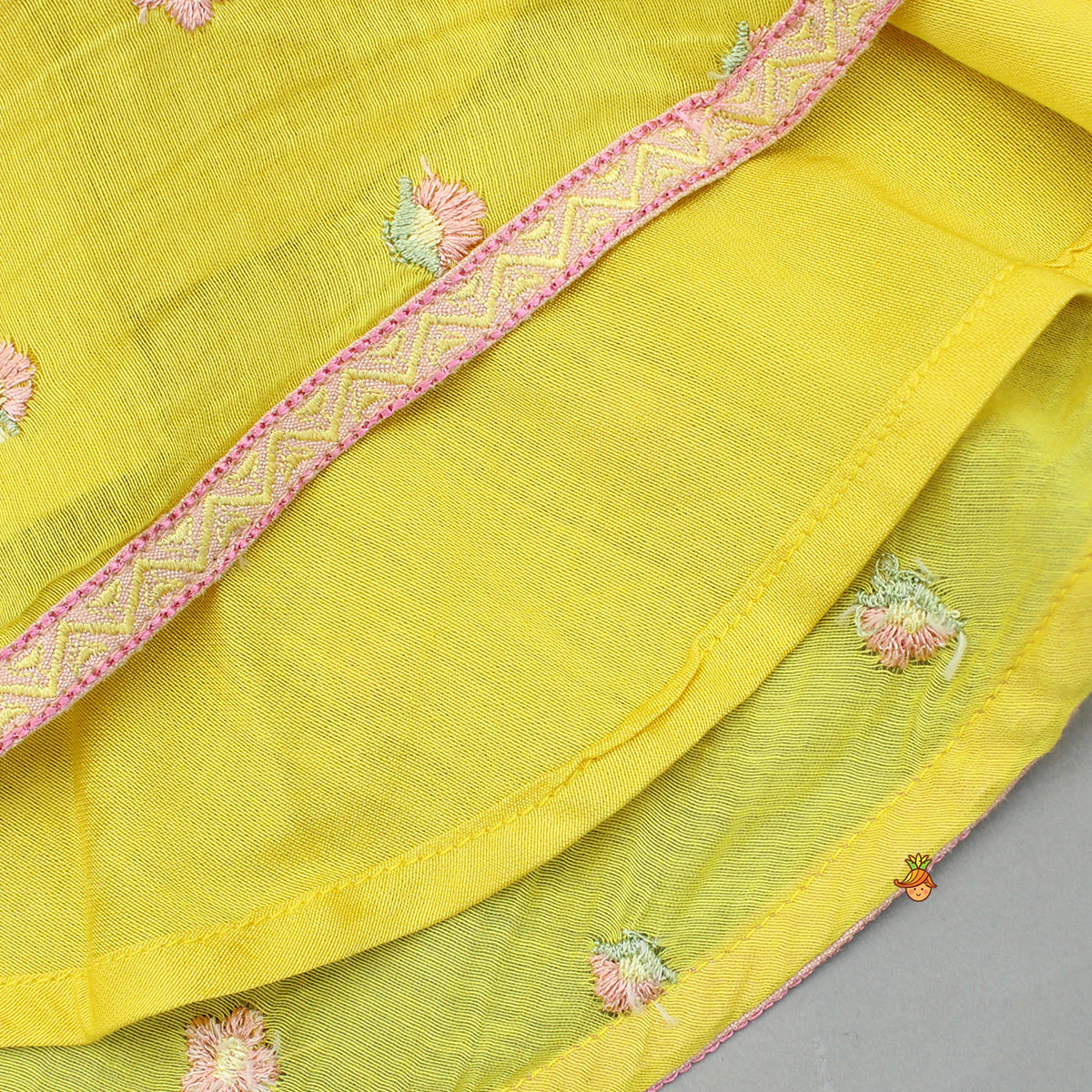 Yellow Embroidered Strappy Top And Tulip Dhoti - Image 5