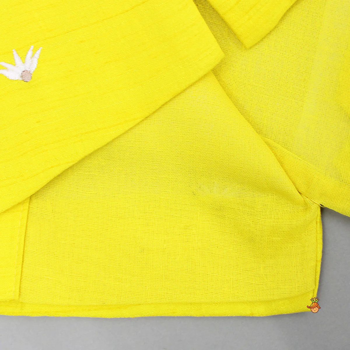 Yellow Ganpati Embroidered Jacket With Matching Kurta And Pyjama - Image 8
