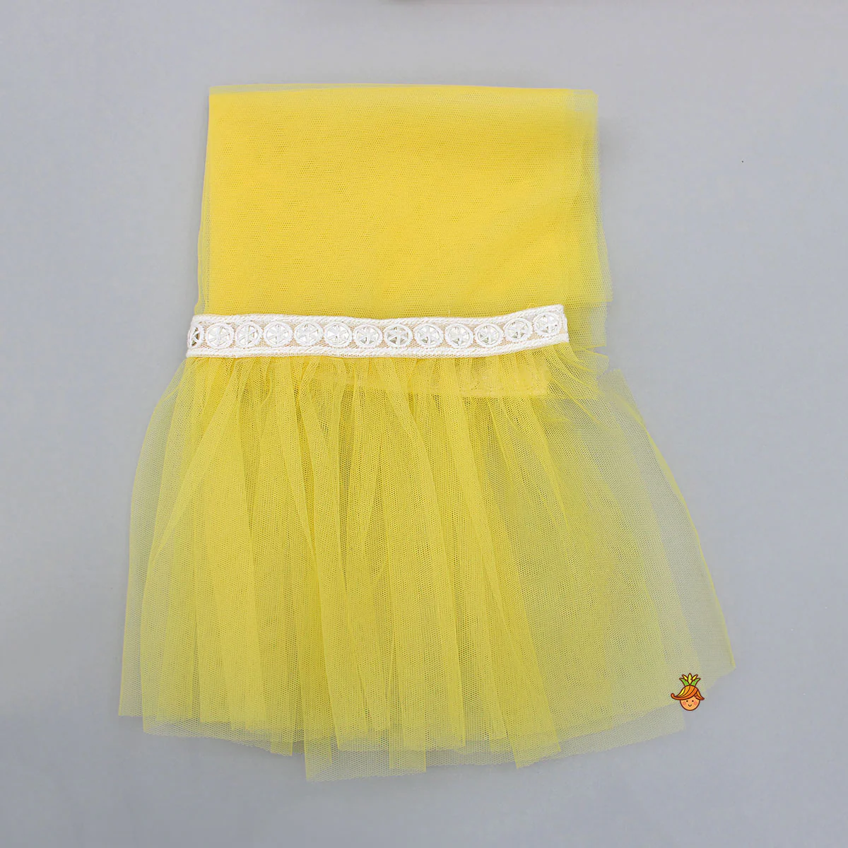 Yellow Printed Embroidered Top And Dual Tone Lehenga With Dupatta - Image 8