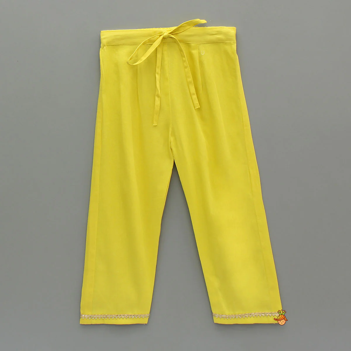 Yellow Strappy Kurti With Matching Pant And Dupatta - Image 5